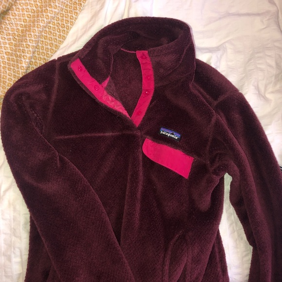 Maroon Snap Fleece Pullover Patagonia - Picture 2 of 2